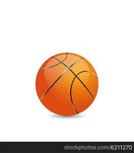 Basketball Ball Isolated on White Background. Illustration Basketball Ball Isolated on White Background - Vector