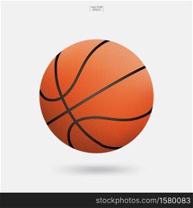 Basketball ball isolated on white background. Vector illustration.