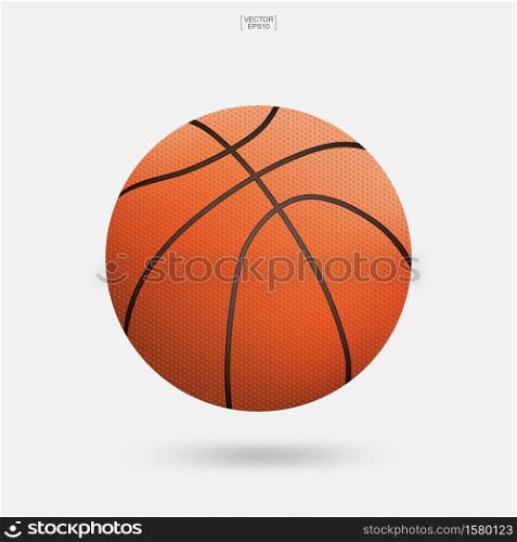 Basketball ball isolated on white background. Vector illustration.