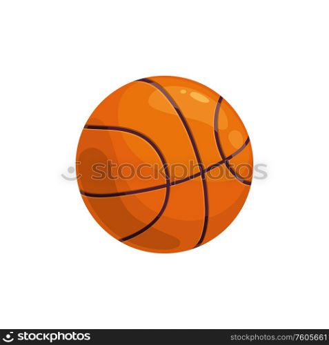 Basketball ball isolated sport equipment. Vector circular sphere to play team games. Ball to play basketball game isolated sport gear