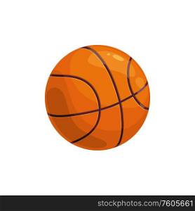 Basketball ball isolated sport equipment. Vector circular sphere to play team games. Ball to play basketball game isolated sport gear