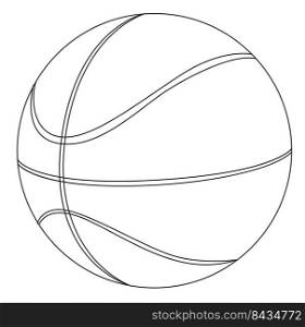 basketball ball racket outline drawing in eps10