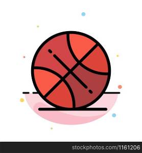 Basketball, Ball, Sports, Usa Abstract Flat Color Icon Template