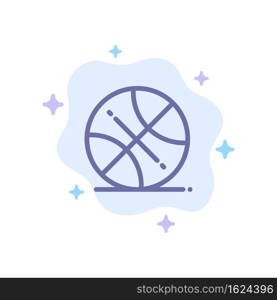 Basketball, Ball, Sports, Usa Blue Icon on Abstract Cloud Background