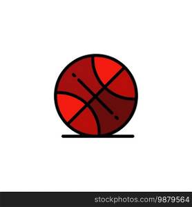 Basketball, Ball, Sports, Usa Business Logo Template. Flat Color