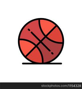 Basketball, Ball, Sports, Usa Flat Color Icon. Vector icon banner Template