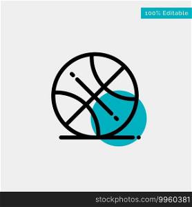 Basketball, Ball, Sports, Usa turquoise highlight circle point Vector icon