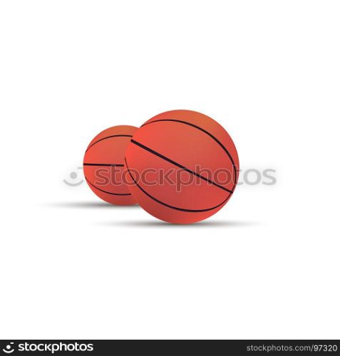 Basketball ball vector isolated sport background icon basket realistic equipment
