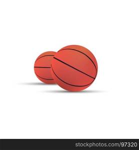 Basketball ball vector isolated sport background icon basket realistic equipment