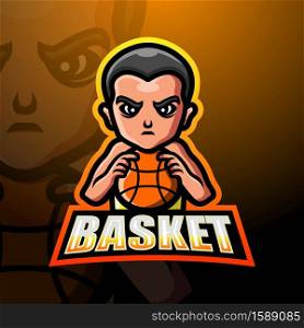 Basketball boy player mascot logo design
