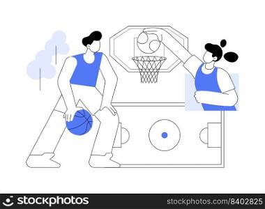 Basketball c&abstract concept vector illustration. Basketball training, sport program for children, youth summer holiday, kids sport academy, active vacation idea, day c&abstract metaphor.. Basketball c&abstract concept vector illustration.