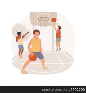 Basketball c&isolated cartoon vector illustration. Basketball day c&, sport summer program, PA activity, children fitness, competitive team play, after school education vector cartoon.. Basketball c&isolated cartoon vector illustration.
