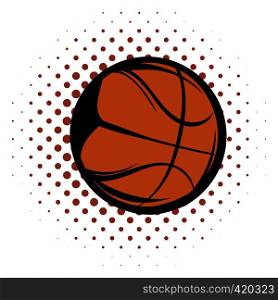 Basketball comics icon. Orange ball for basketball on a white background. Basketball comics icon