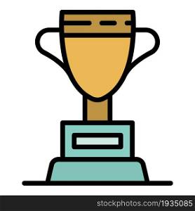 Basketball cup icon. Outline basketball cup vector icon color flat isolated. Basketball cup icon color outline vector