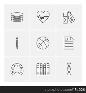 basketball , dna , brush , heart beat , cpu , basketball , file , paint , dna , paint plate ,icon, vector, design,  flat,  collection, style, creative,  icons