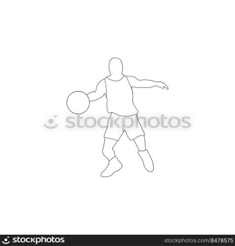 basketball dribbling logo vector illustration design