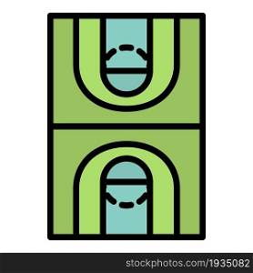 Basketball field icon. Outline basketball field vector icon color flat isolated. Basketball field icon color outline vector