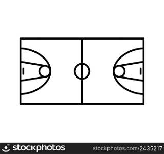 Basketball field icon vector logo design template illustration