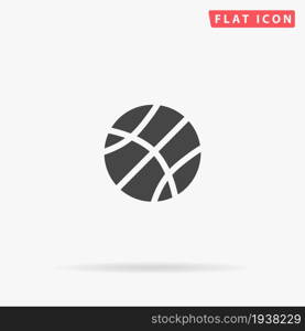 Basketball flat vector icon. Glyph style sign. Simple hand drawn illustrations symbol for concept infographics, designs projects, UI and UX, website or mobile application.. Basketball flat vector icon