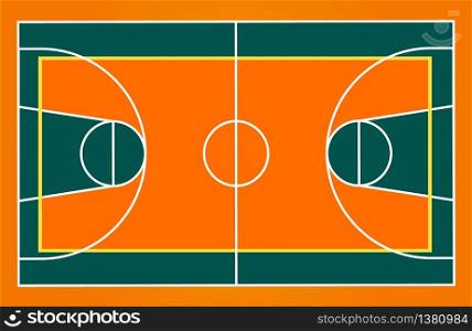 Basketball game field camp isolated. Basket camp in flat style. Vector stock.