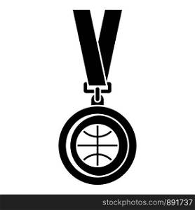 Basketball gold medal icon. Simple illustration of basketball gold medal vector icon for web design isolated on white background. Basketball gold medal icon, simple style