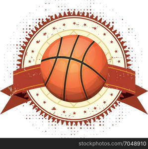 Basketball Grunge And Vintage Banner. Illustration of a basketball sport banner, with grunge and vintage design