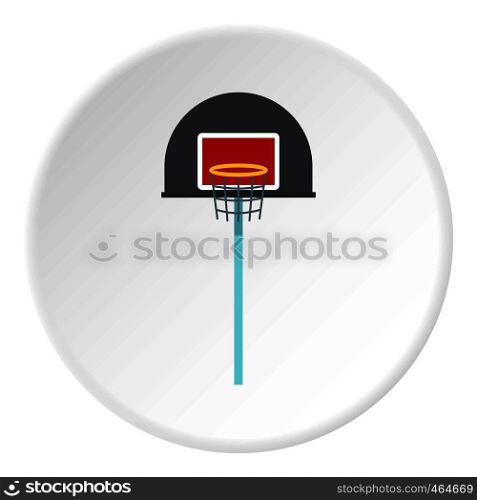 Basketball hoop icon in flat circle isolated vector illustration for web. Basketball hoop icon circle