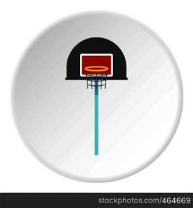 Basketball hoop icon in flat circle isolated vector illustration for web. Basketball hoop icon circle