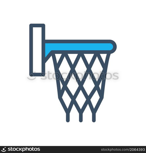 basketball hoop icon vector filled color style