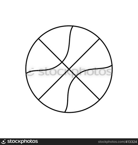 Basketball line icon, thin contour on white background. Basketball line icon