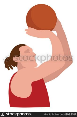 Basketball player, illustration, vector on white background.
