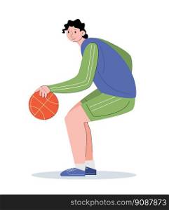 basketball player with ball vector illustration