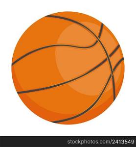 Basketball semi flat color vector object. Sporting equipment. Sports gear. Fitness tool. Full sized item on white. Simple cartoon style illustration for web graphic design and animation. Basketball semi flat color vector object