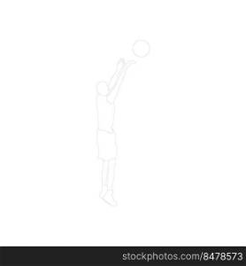 basketball shooting logo vector illustration design