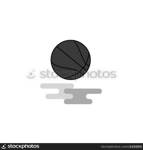 Basketball Web Icon. Flat Line Filled Gray Icon Vector