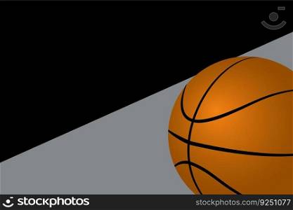 basketball with color theme background of professional basketball team. vector of black and gray bakcground for basketball team