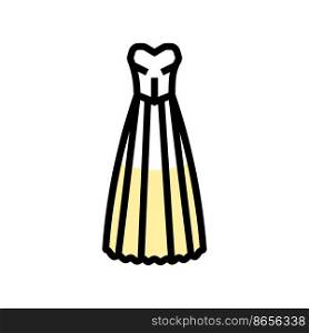 basque wedding dress color icon vector. basque wedding dress sign. isolated symbol illustration. basque wedding dress color icon vector illustration