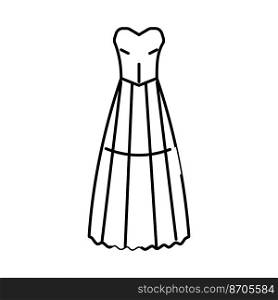 basque wedding dress line icon vector. basque wedding dress sign. isolated contour symbol black illustration. basque wedding dress line icon vector illustration
