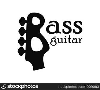 bass guitar letters text on white background, vector. bass guitar letters text on white background