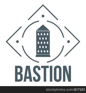 Bastion logo. Simple illustration of bastion vector logo for web. Bastion logo, simple gray style