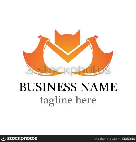 Bat axe logo template vector icon design