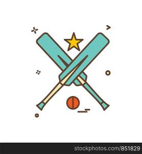 bat ball star cricket icon vector design