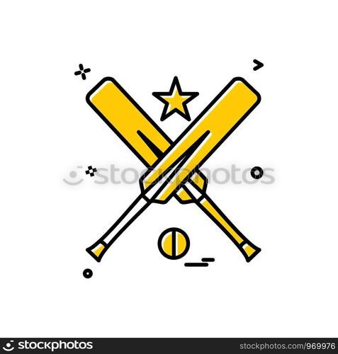 bat ball star cricket icon vector design