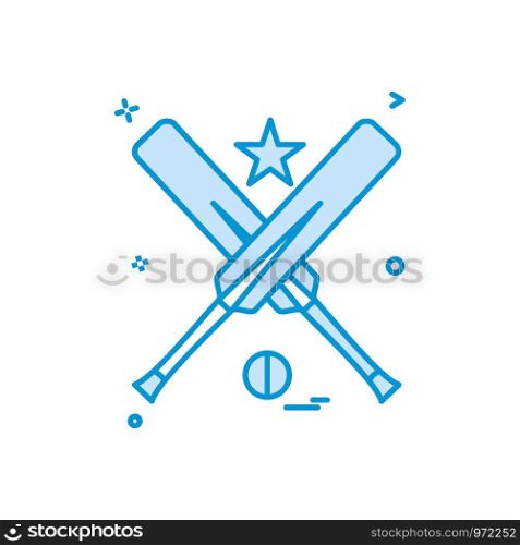 bat ball star cricket icon vector design