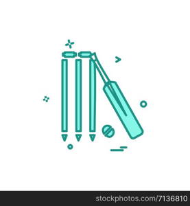 bat ball wicket cricket icon vector design