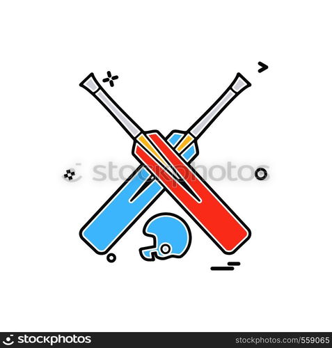 bat bats helmet cricket icon vector design