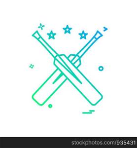 bat bats star cricket icon vector design