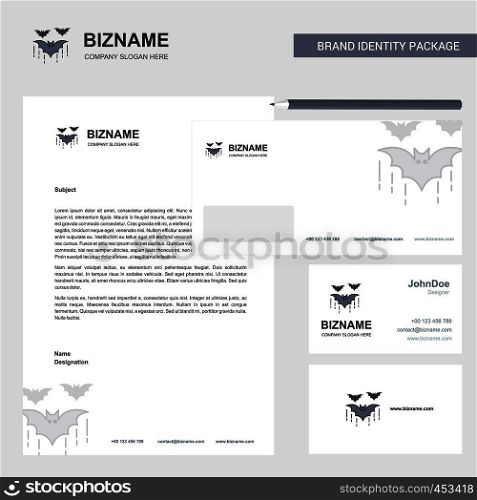 Bat Business Letterhead, Envelope and visiting Card Design vector template