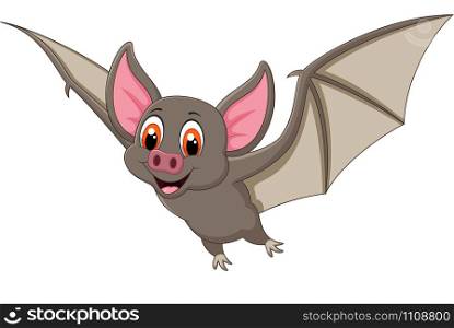 Bat cartoon flying. vector illustration