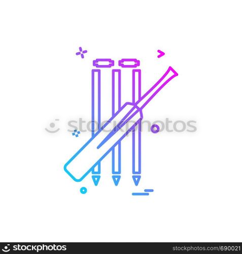 bat cricket wickets icon vector design